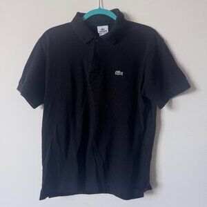 Lacoste Black Collared Polo Shirt - Men's Size 4 - 100% Cotton - Worn On…